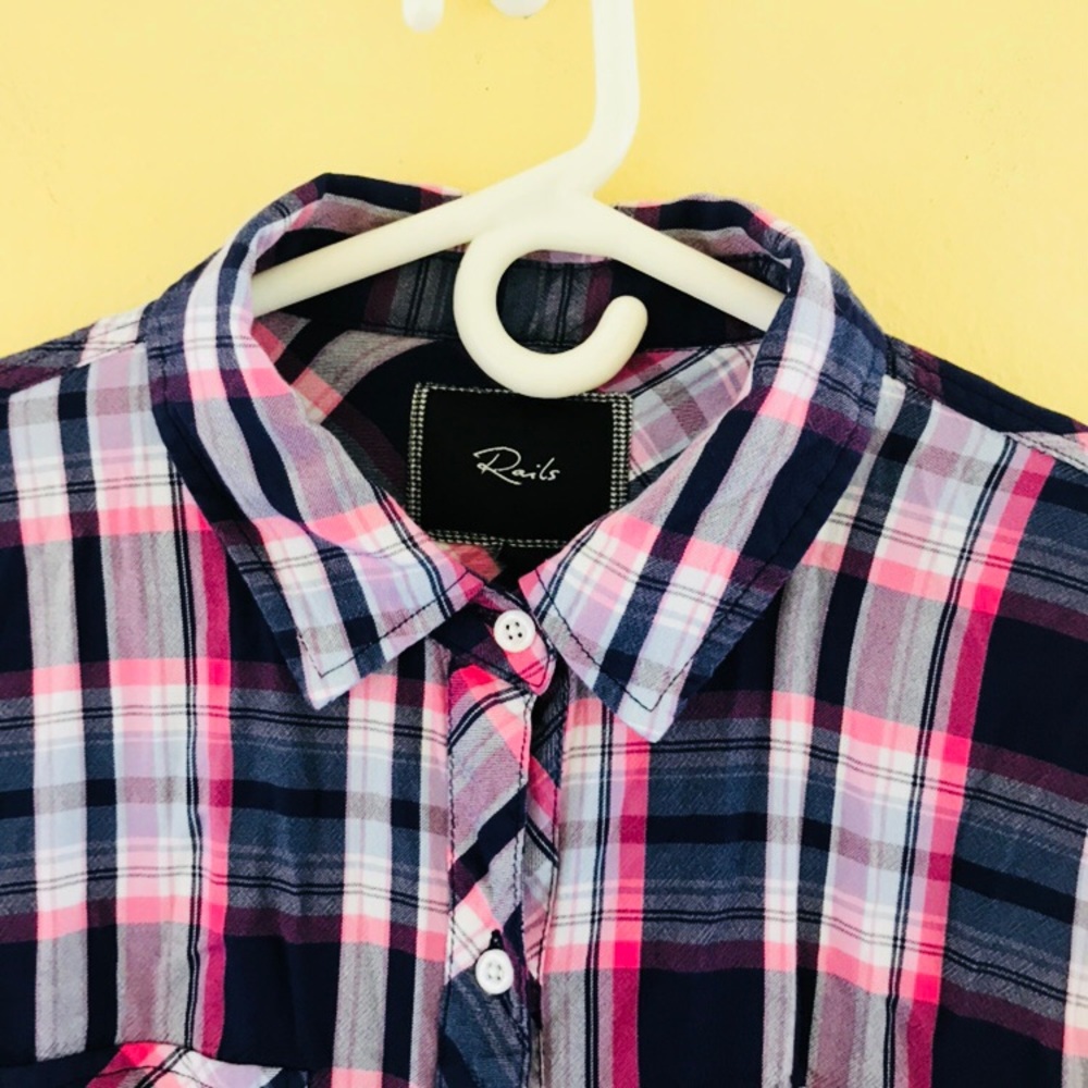 Rails Plaid Button Down Long Sleeve Shirt Top Sz S - Picture 4 of 6